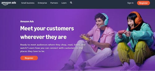 Домашня сторінка Amazon Ads