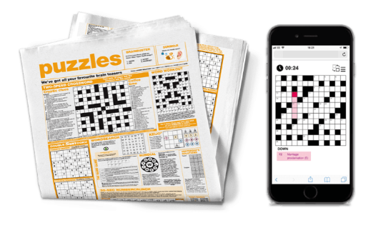 Приклад друкованої та цифрової головоломки, створеної командою головоломок PA Media, як зазначено в блозі.