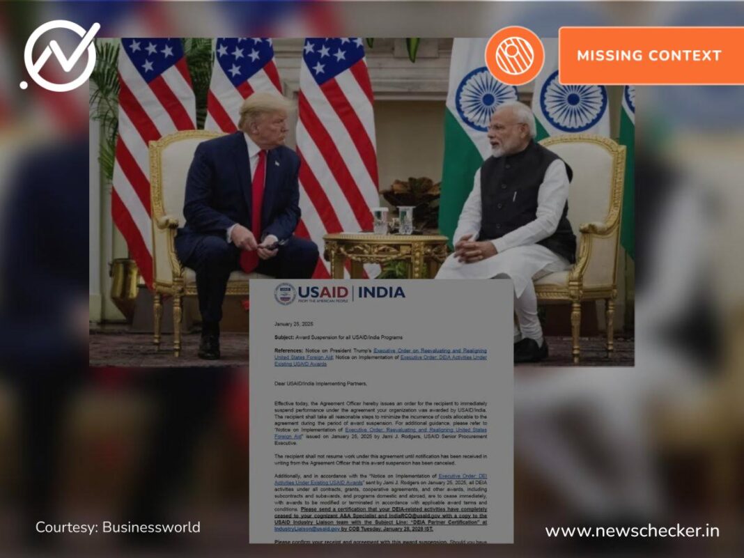 США зупиняють допомогу в Індії? Повідомлення про вірусний уряд, що ділилось із контексту
