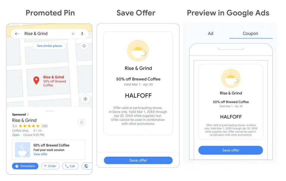 Місцеві акції на картах - реклама Google