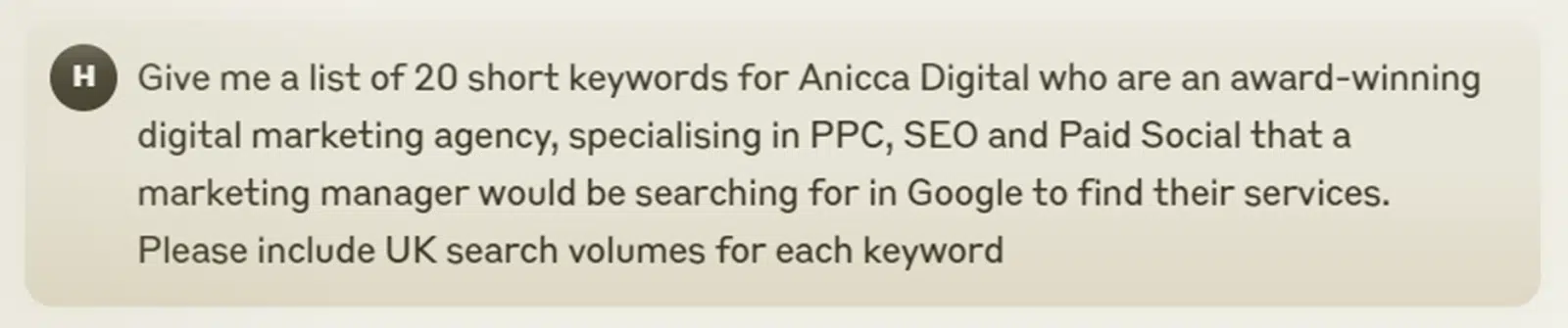 Розуміння того, що користувачі шукають - приклад підказки