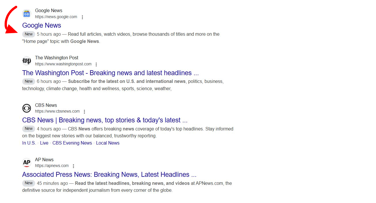 Google Search New Label