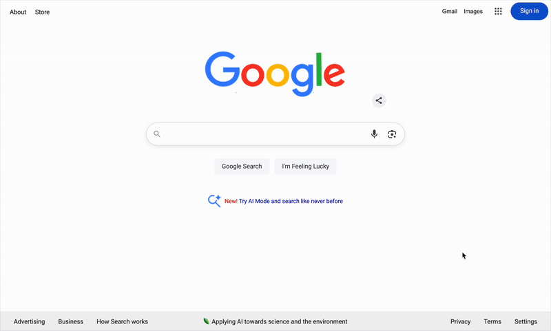 Режим Google AI Doodle