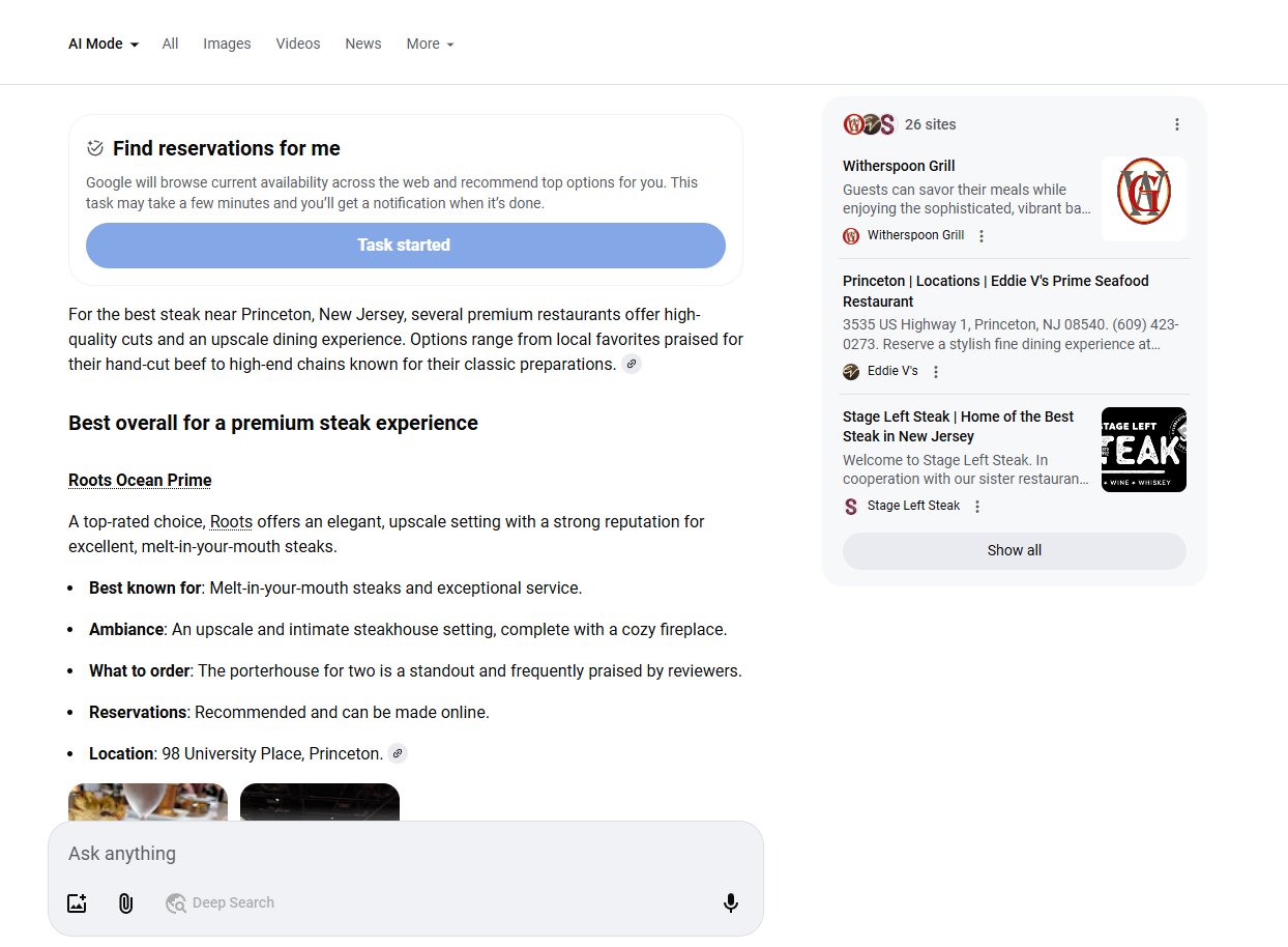 Google AI Mode Agentical