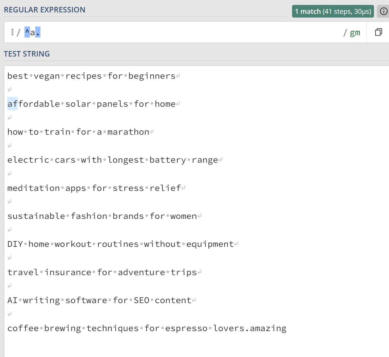 Використання регулярного виразу – приклад 2
