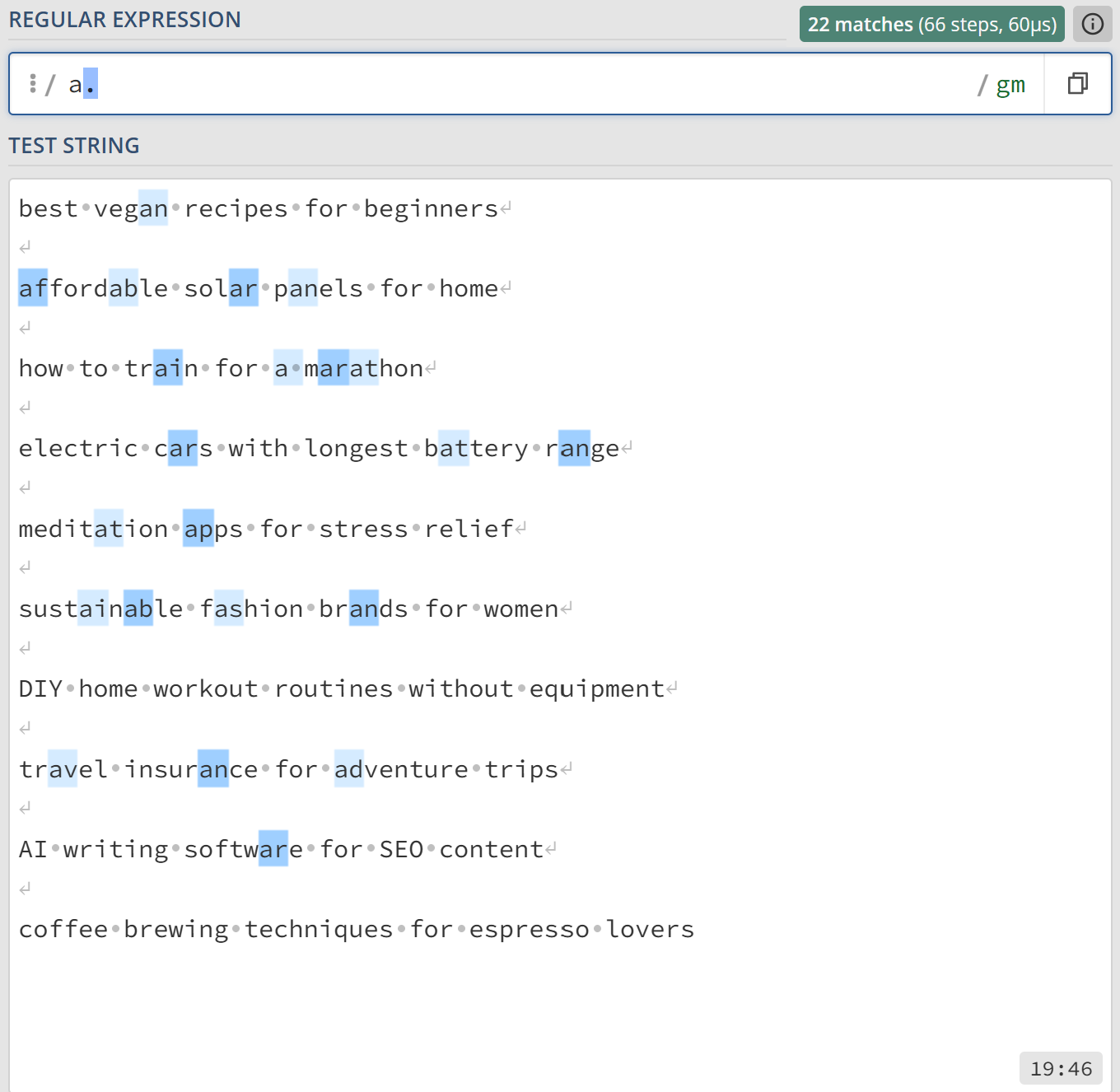 Використання регулярного виразу – приклад 1