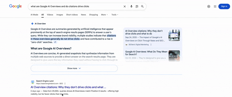 Google AI Огляд липкі цитати