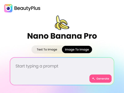 Знімок екрана веб-інтерфейсу BeautyPlus із підтримкою Nano Banana Pro, що включає режими тексту в зображення та зображення в зображення. Знімок екрана веб-інтерфейсу BeautyPlus із підтримкою Nano Banana Pro, що включає режими тексту в зображення та зображення в зображення.