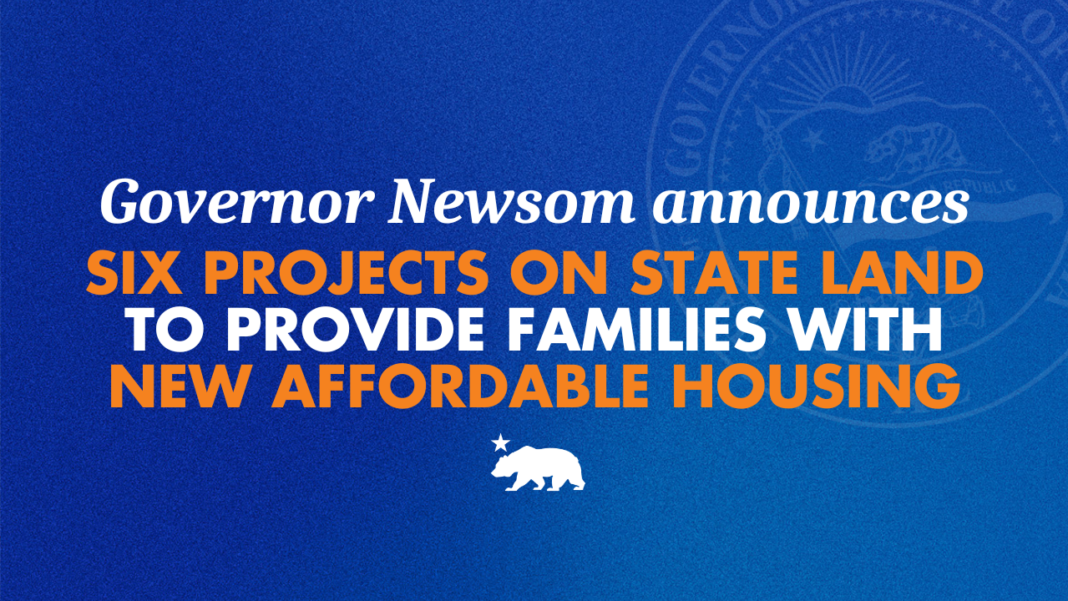 Цього сезону подяки губернатор Ньюсом оголошує про шість проектів на державній землі, щоб забезпечити сім’ї новим доступним житлом
