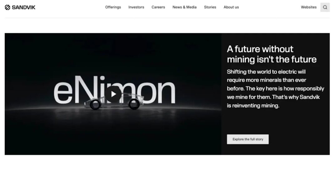 Sandvik визнано найкращим корпоративним веб-сайтом Швеції 2025 року
